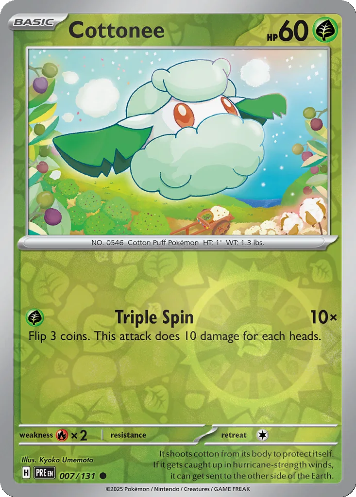 Cottonee 007/131 SV: Prismatic Evolutions (Reverse holo)