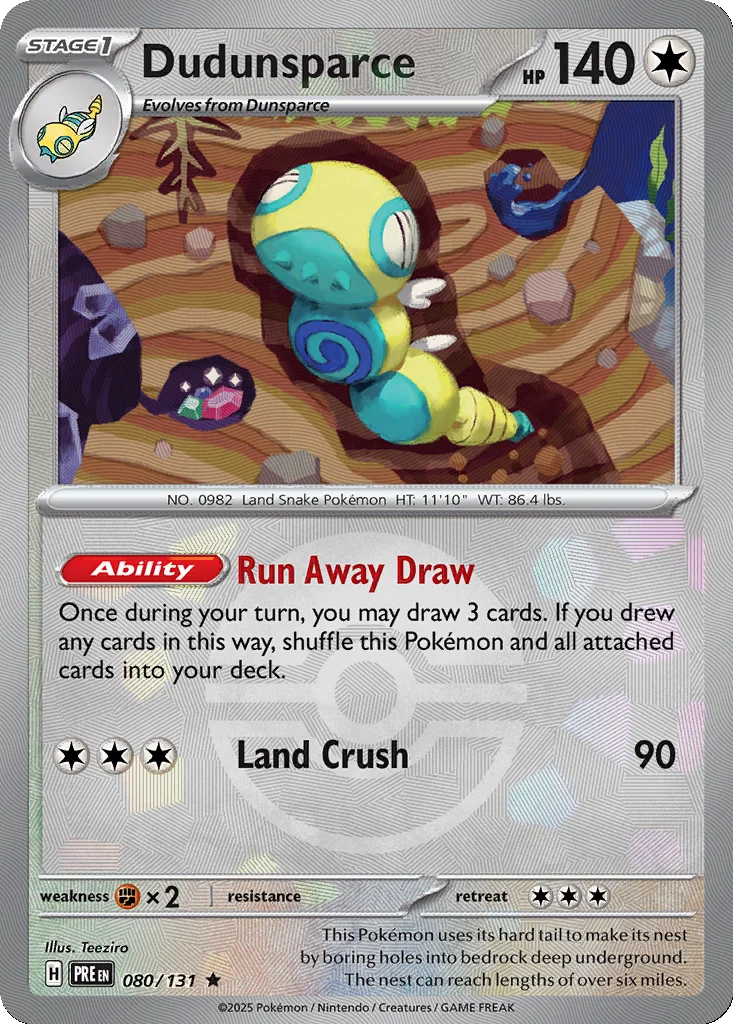 Dudunsparce 080/131 Prismatic Evolutions (Poké Ball holo)