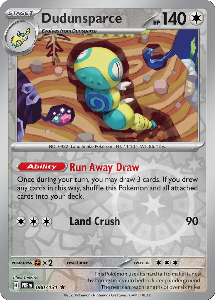 Dudunsparce 080/131 SV: Prismatic Evolutions (Reverse holo)