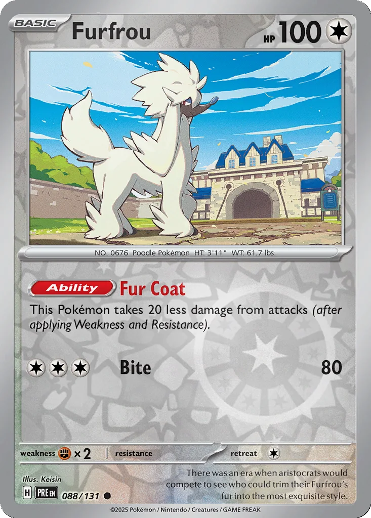 Furfrou 088/131 SV: Prismatic Evolutions (Reverse holo)