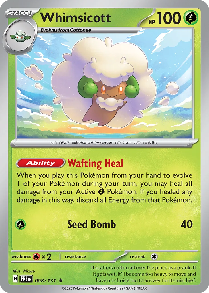 Whimsicott 008/131 SV: Prismatic Evolutions (Holo)