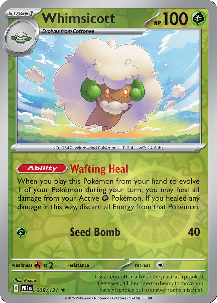 Whimsicott 008/131 Prismatic Evolutions (Reverse holo)