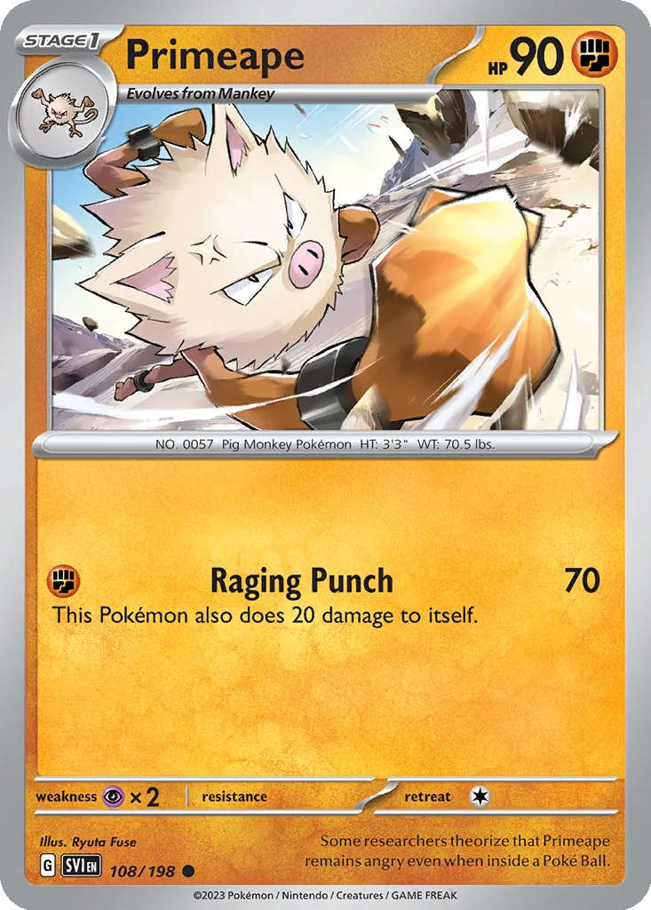 Primeape 108/198 Scarlet & Violet (Normal)