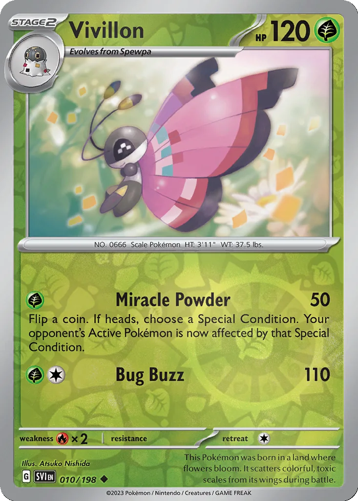 Vivillon 010/198 Scarlet & Violet (Reverse holo)