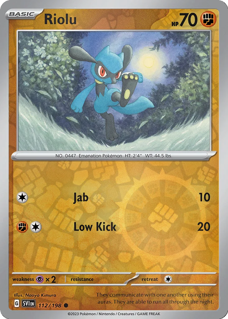 Riolu 112/198 Scarlet & Violet (Reverse holo)