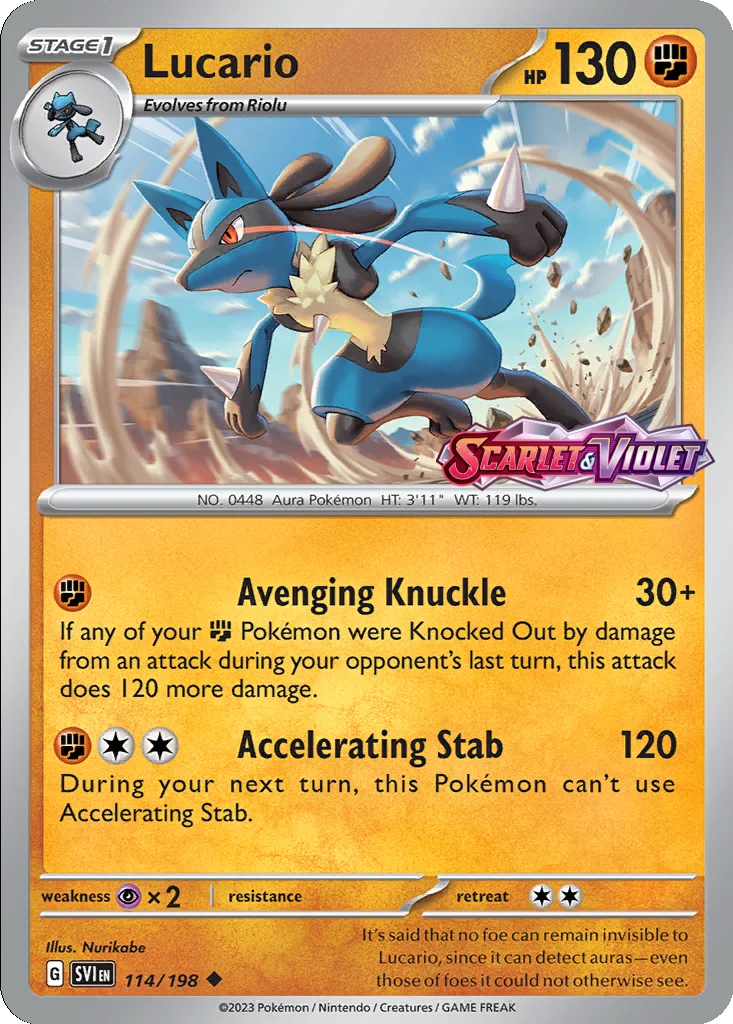 Lucario 114/198 Scarlet & Violet (Expansion Stamp)