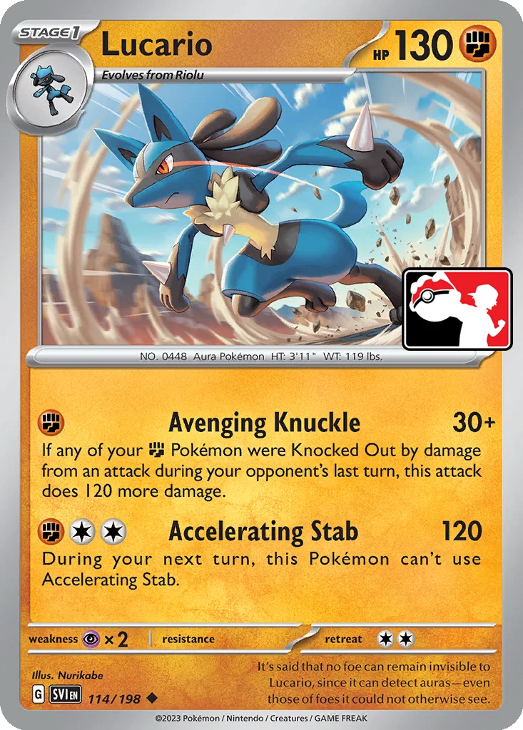 Lucario 114/198 Scarlet & Violet (Play! Pokémon)