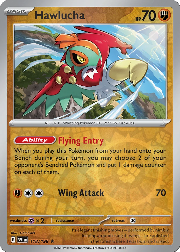 Hawlucha 118/198 Scarlet & Violet (Reverse holo)
