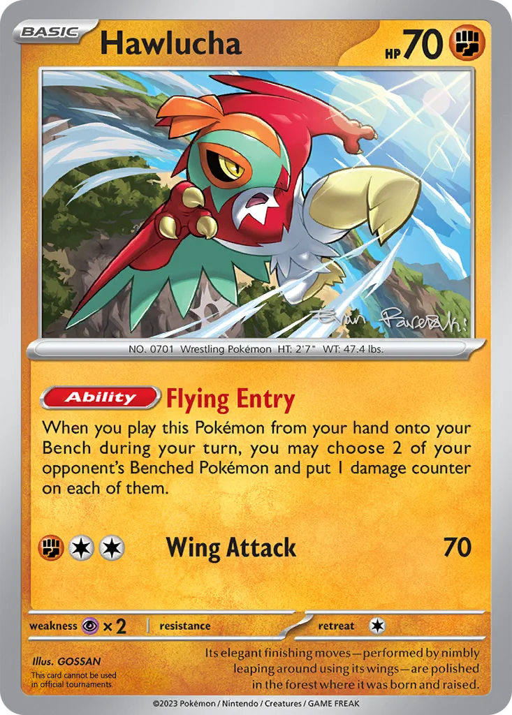 Hawlucha 118/198 Scarlet & Violet (World Championships Deck 2024: Regidrago VSTAR by Evan Pavelski)