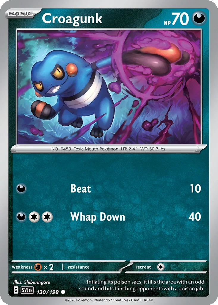Croagunk 130/198 Scarlet & Violet (Normal)