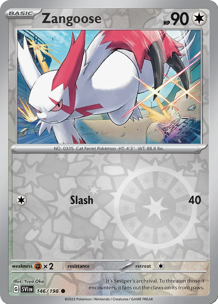 Zangoose 146/198 Scarlet & Violet (Reverse holo)