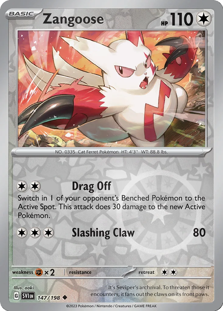 Zangoose 147/198 Scarlet & Violet (Reverse holo)