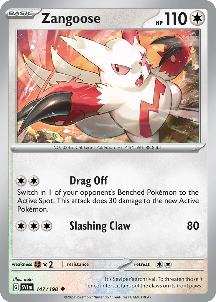 Zangoose 147/198 Scarlet & Violet (Normal)