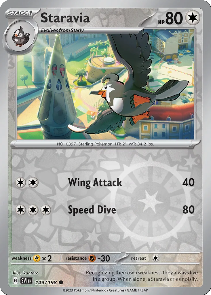 Staravia 149/198 Scarlet & Violet (Reverse holo)