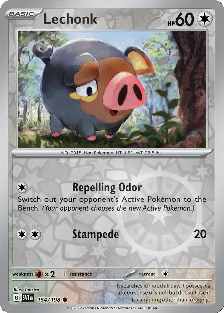 Lechonk 154/198 Scarlet & Violet (Reverse holo)