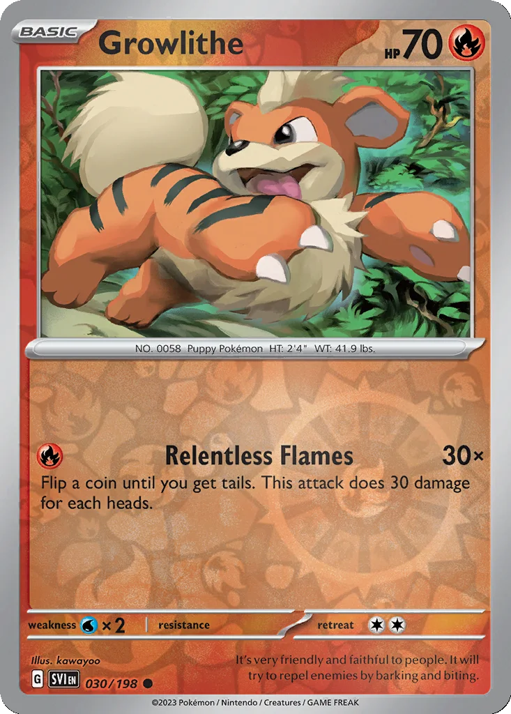 Growlithe 030/198 Scarlet & Violet (Reverse holo)