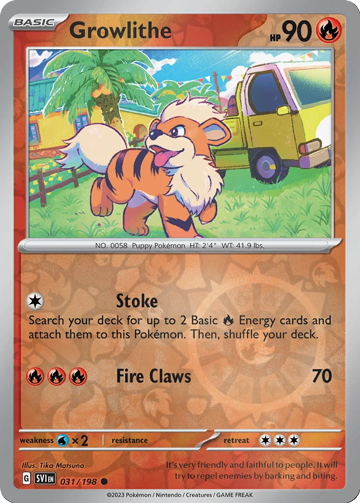 Growlithe 031/198 Scarlet & Violet (Reverse holo)