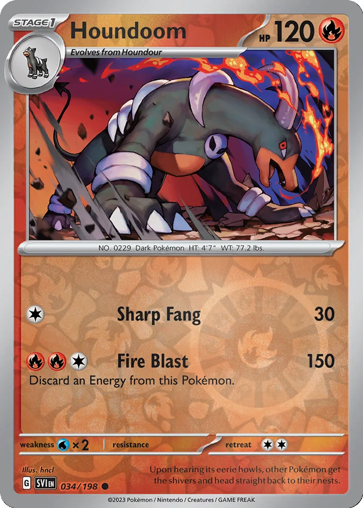 Houndoom 034/198 Scarlet & Violet (Reverse holo)