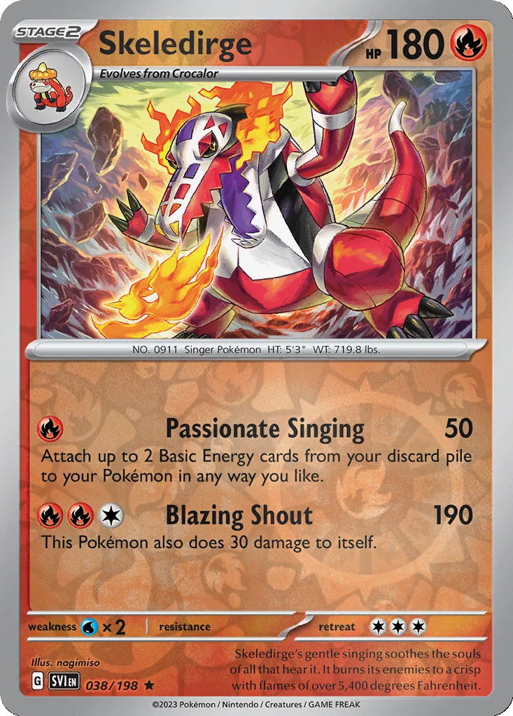 Skeledirge 038/198 Scarlet & Violet (Reverse holo)