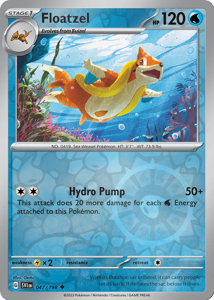Floatzel 047/198 Scarlet & Violet (Reverse holo)