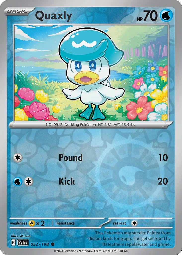 Quaxly 052/198 Scarlet & Violet (Reverse holo)
