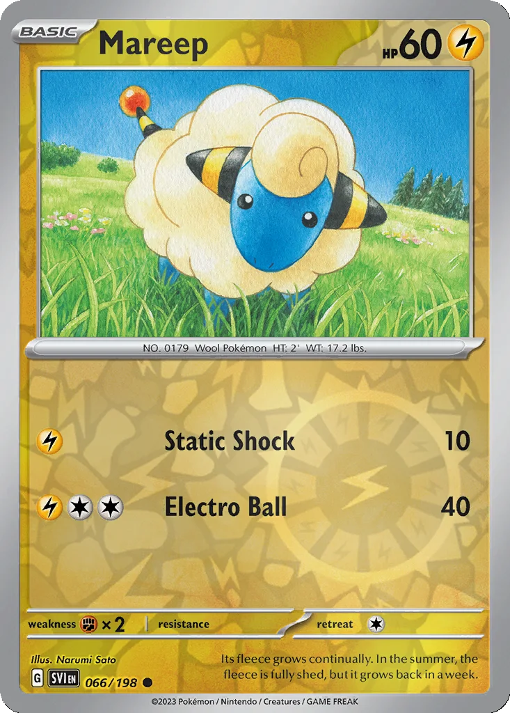 Mareep 066/198 Scarlet & Violet (Reverse holo)