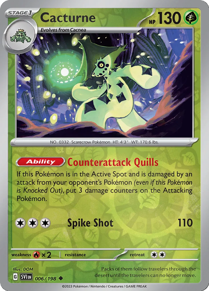Cacturne 006/198 Scarlet & Violet (Reverse holo)