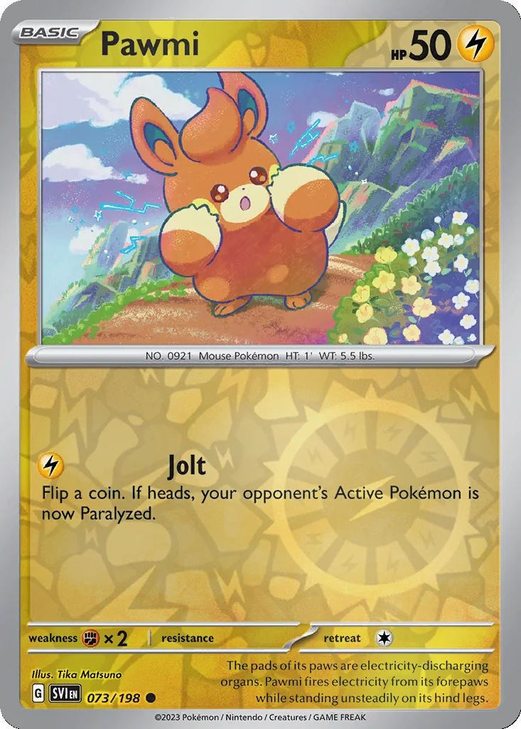Pawmi 073/198 Scarlet & Violet (Reverse holo)