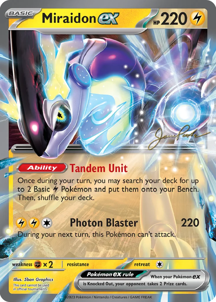 Miraidon ex 081/198 Scarlet & Violet (World Championships Deck 2024: The 'Don by Jesse Parker (Gold Signature))