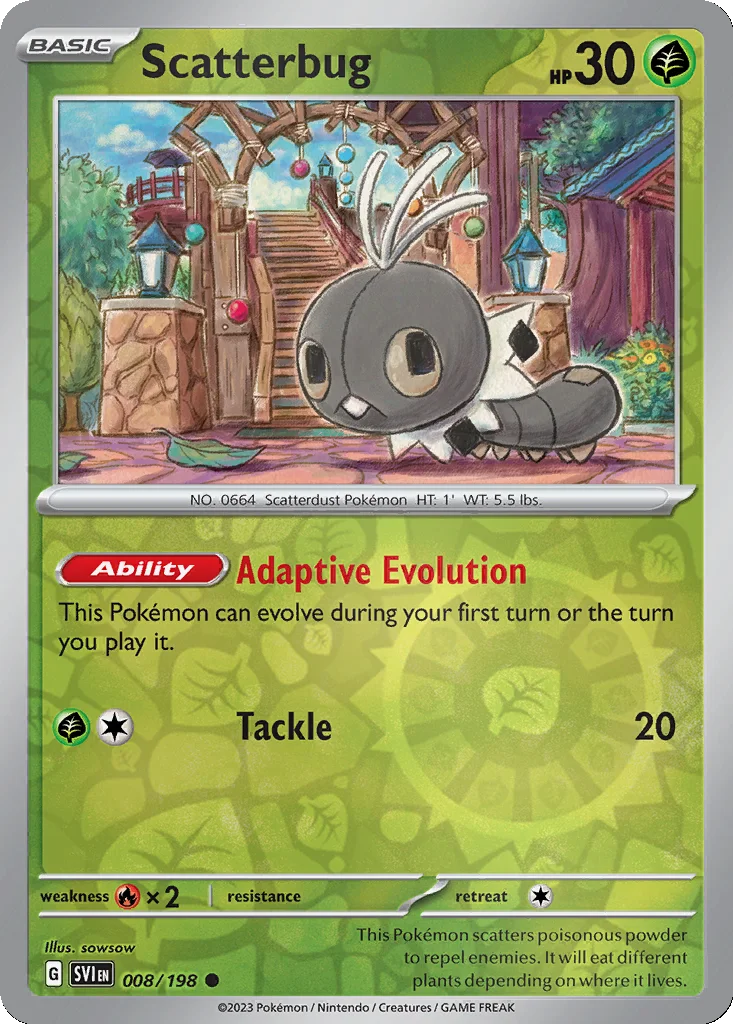 Scatterbug 008/198 Scarlet & Violet (Reverse holo)