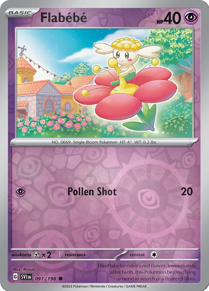 Flabébé 091/198 Scarlet & Violet (Reverse holo)