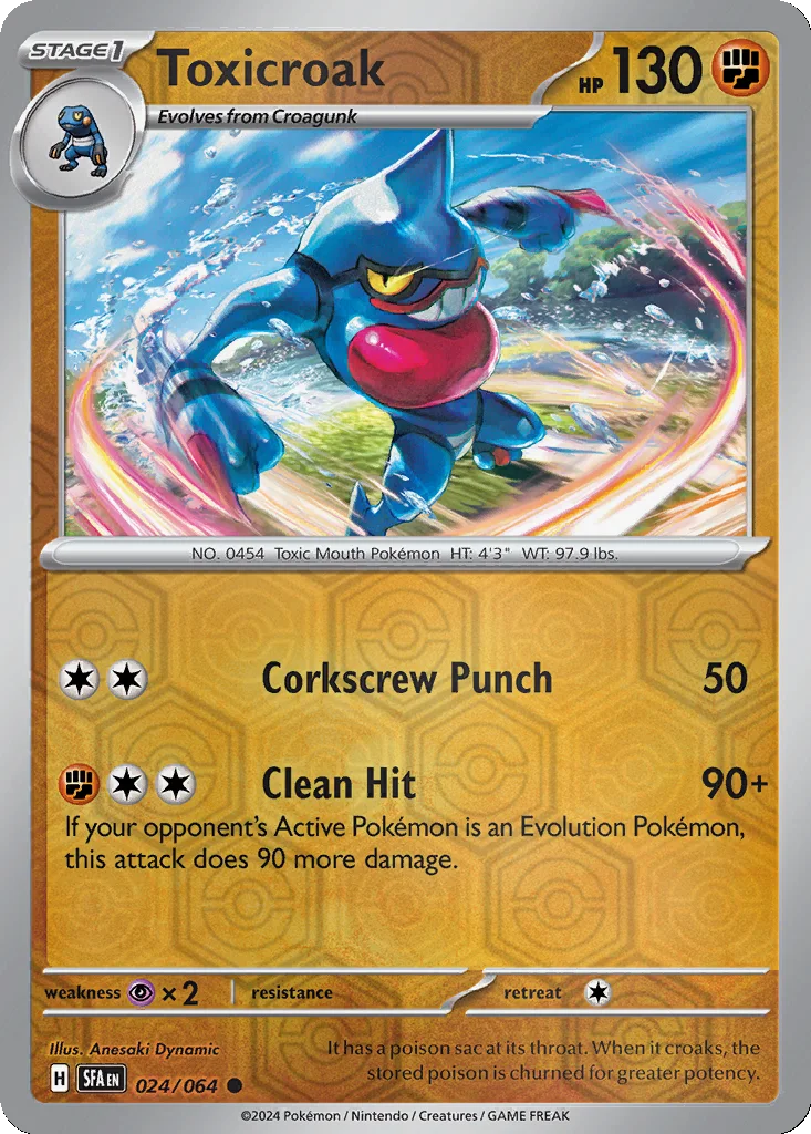 Toxicroak 024/064 Shrouded Fable (Reverse holo)