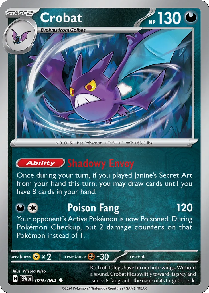 Crobat 029/064 Shrouded Fable (Reverse holo)