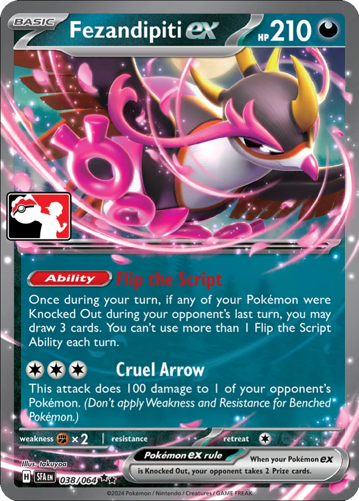 Fezandipiti ex 038/064 Shrouded Fable (Play! Pokémon (Alternate Placement))