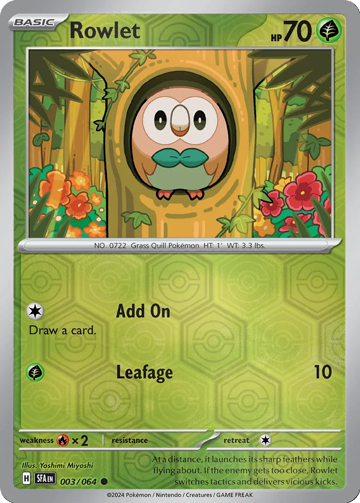Rowlet 003/064 Shrouded Fable (Reverse holo)