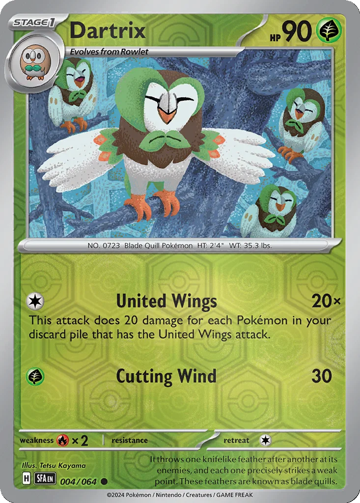 Dartrix 004/064 Shrouded Fable (Reverse holo)