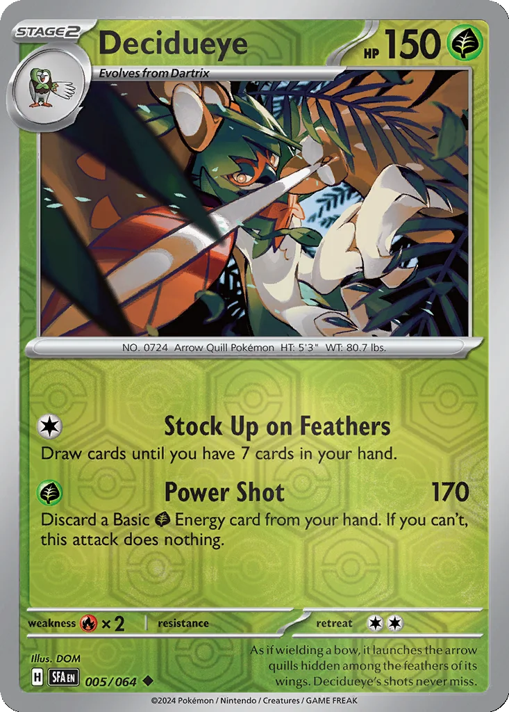 Decidueye 005/064 Shrouded Fable (Reverse holo)