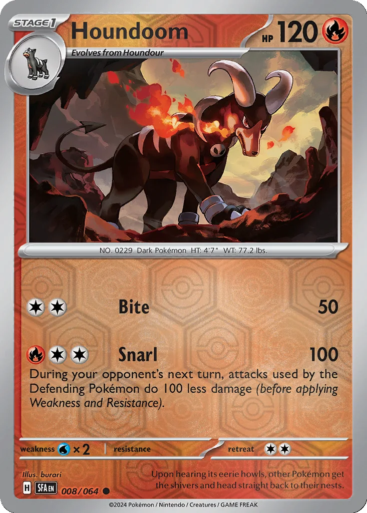 Houndoom 008/064 Shrouded Fable (Reverse holo)