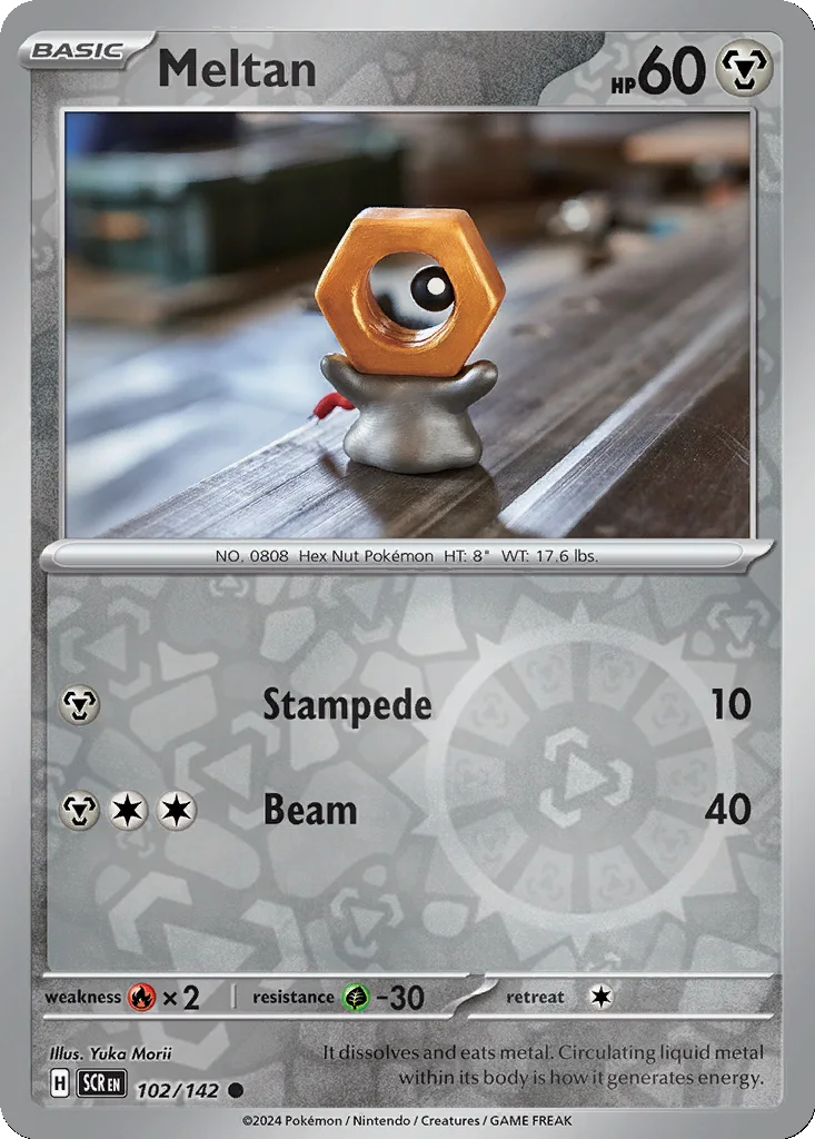 Meltan 102/142 Stellar Crown (Reverse holo)