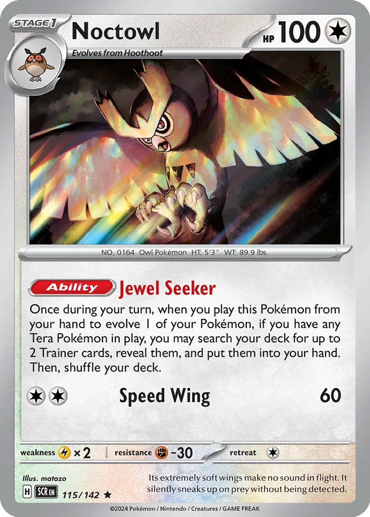 Noctowl 115/142 SV07: Stellar Crown (Holo)