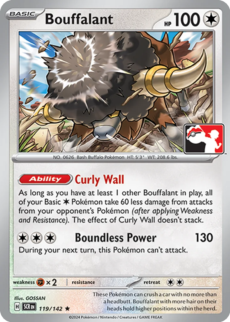 Bouffalant 119/142 Stellar Crown (Play! Pokémon (Cosmos Holo))