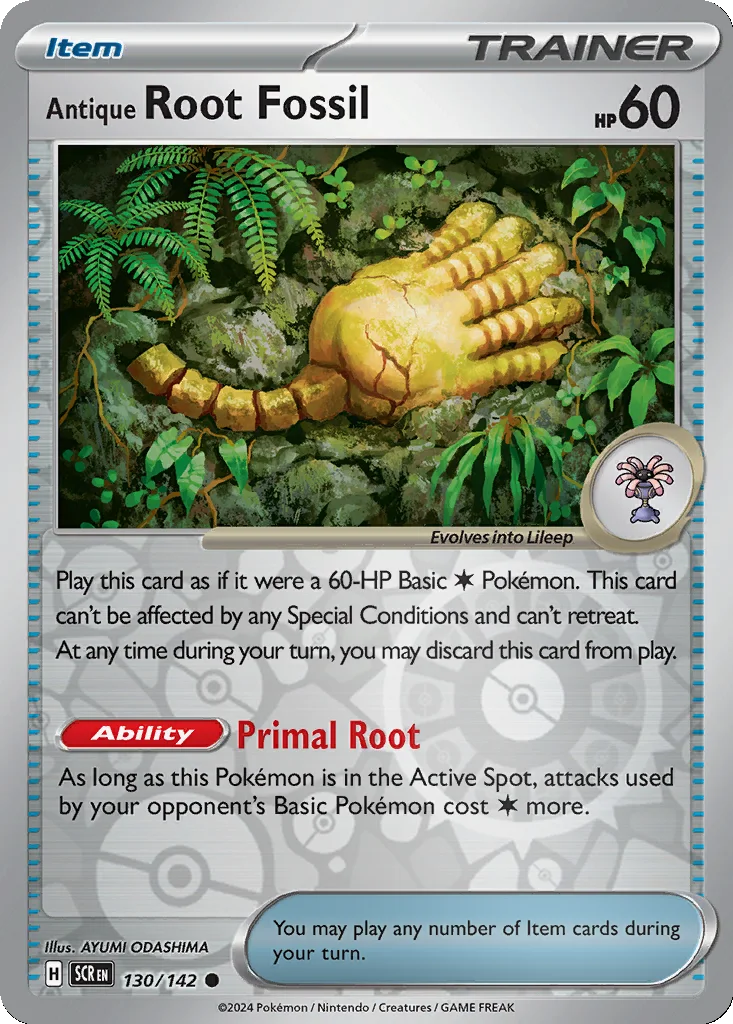 Antique Root Fossil 130/142 SV07: Stellar Crown (Reverse holo)