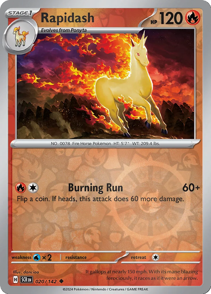 Rapidash 020/142 Stellar Crown (Reverse holo)