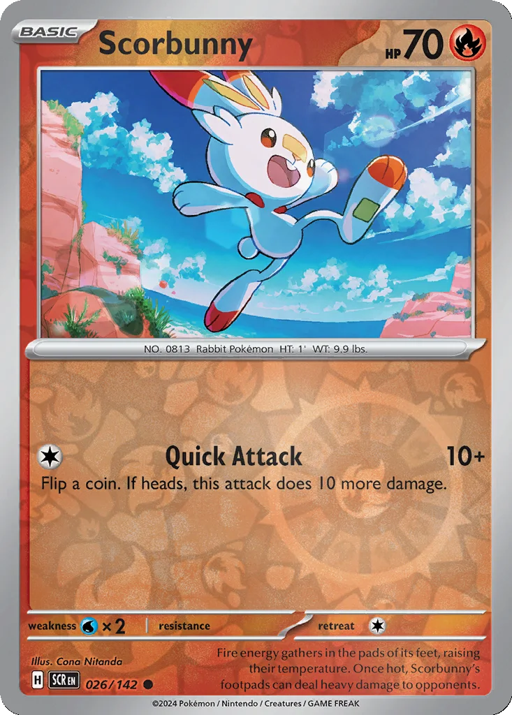 Scorbunny 026/142 Stellar Crown (Reverse holo)