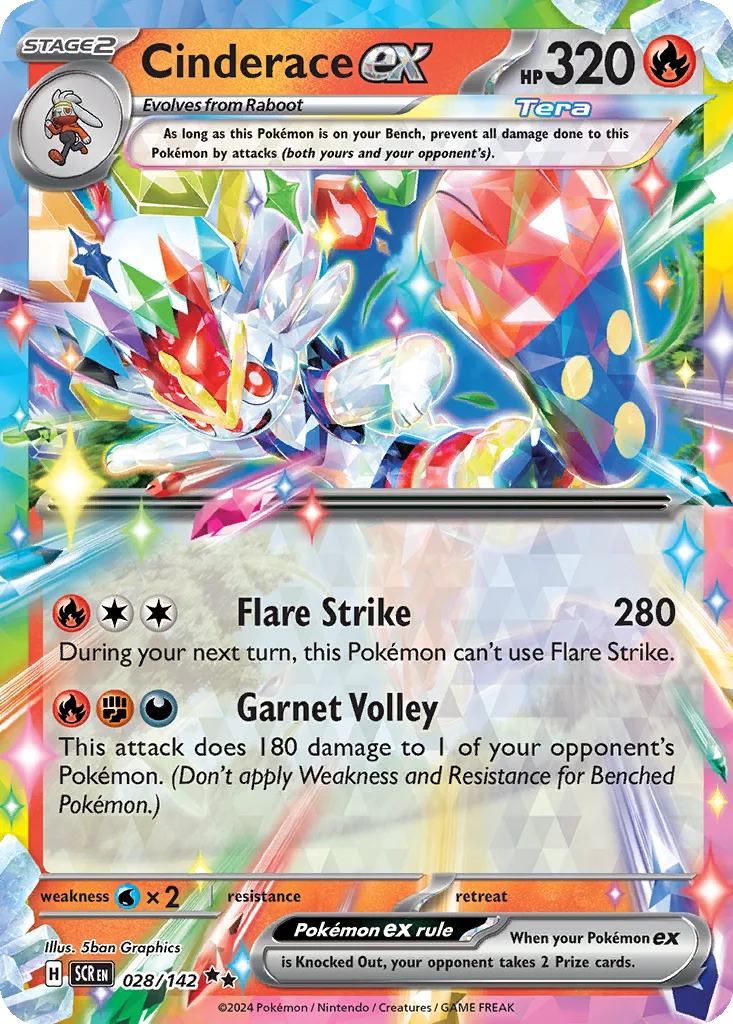 Cinderace ex 028/142 Stellar Crown (Holo)