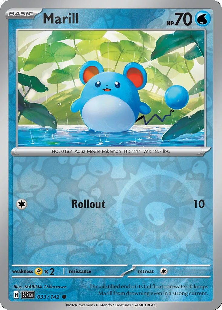 Marill 033/142 Stellar Crown (Reverse holo)
