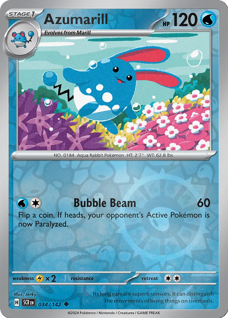 Azumarill 034/142 Stellar Crown (Reverse holo)