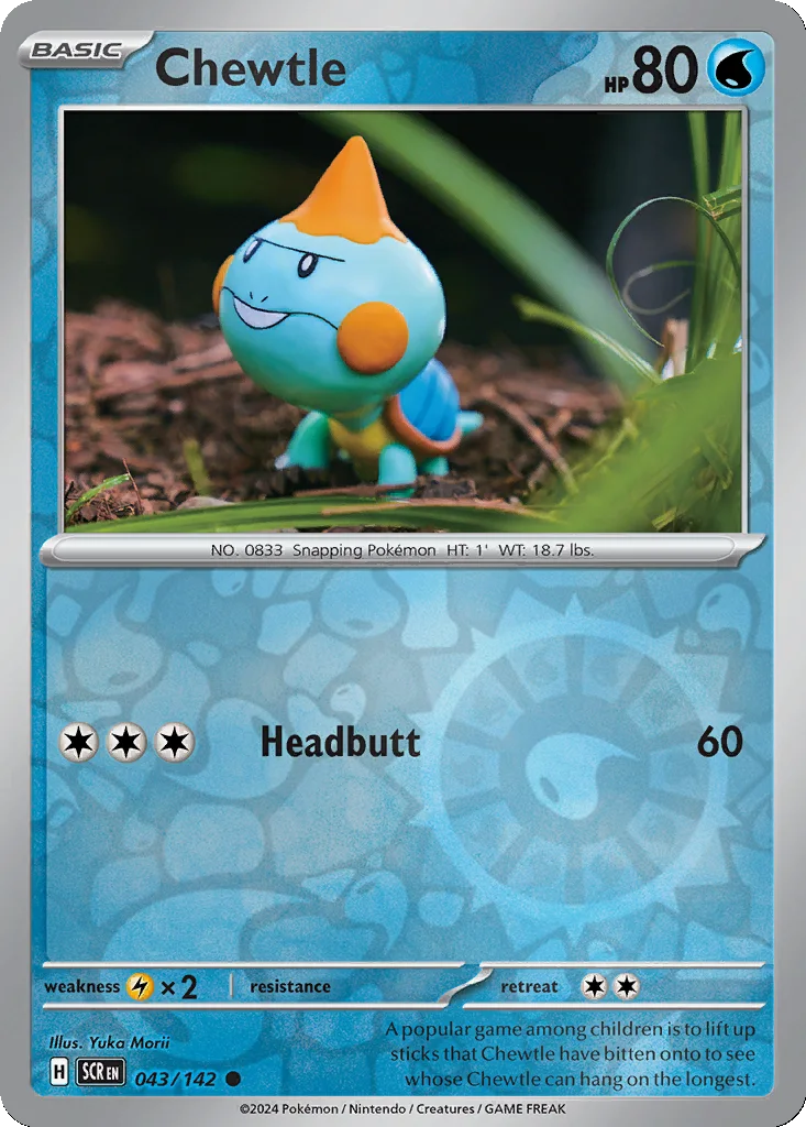 Chewtle 043/142 Stellar Crown (Reverse holo)