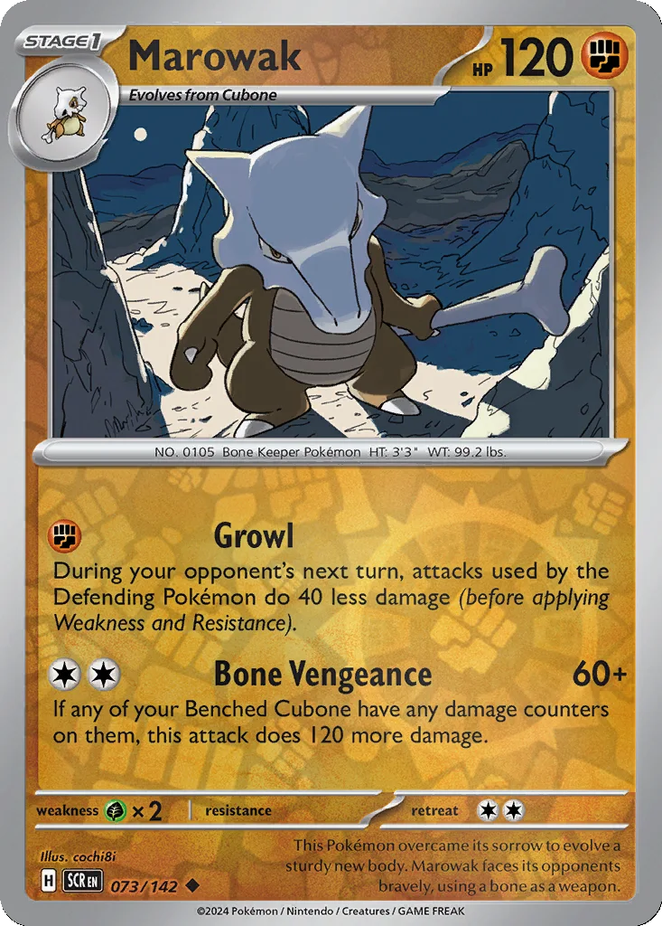 Marowak 073/142 Stellar Crown (Reverse holo)