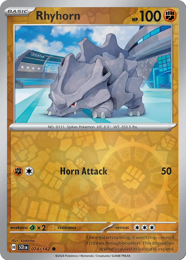 Rhyhorn 074/142 Stellar Crown (Reverse holo)